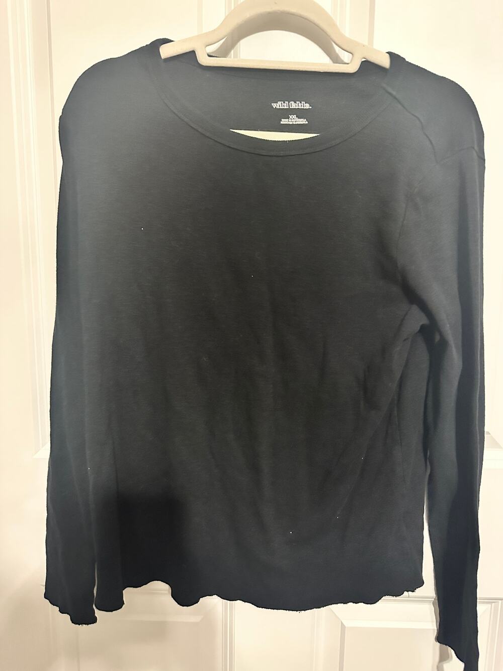 Wild Fable Long-Sleeved Black Ribbed T-Shirt XXL